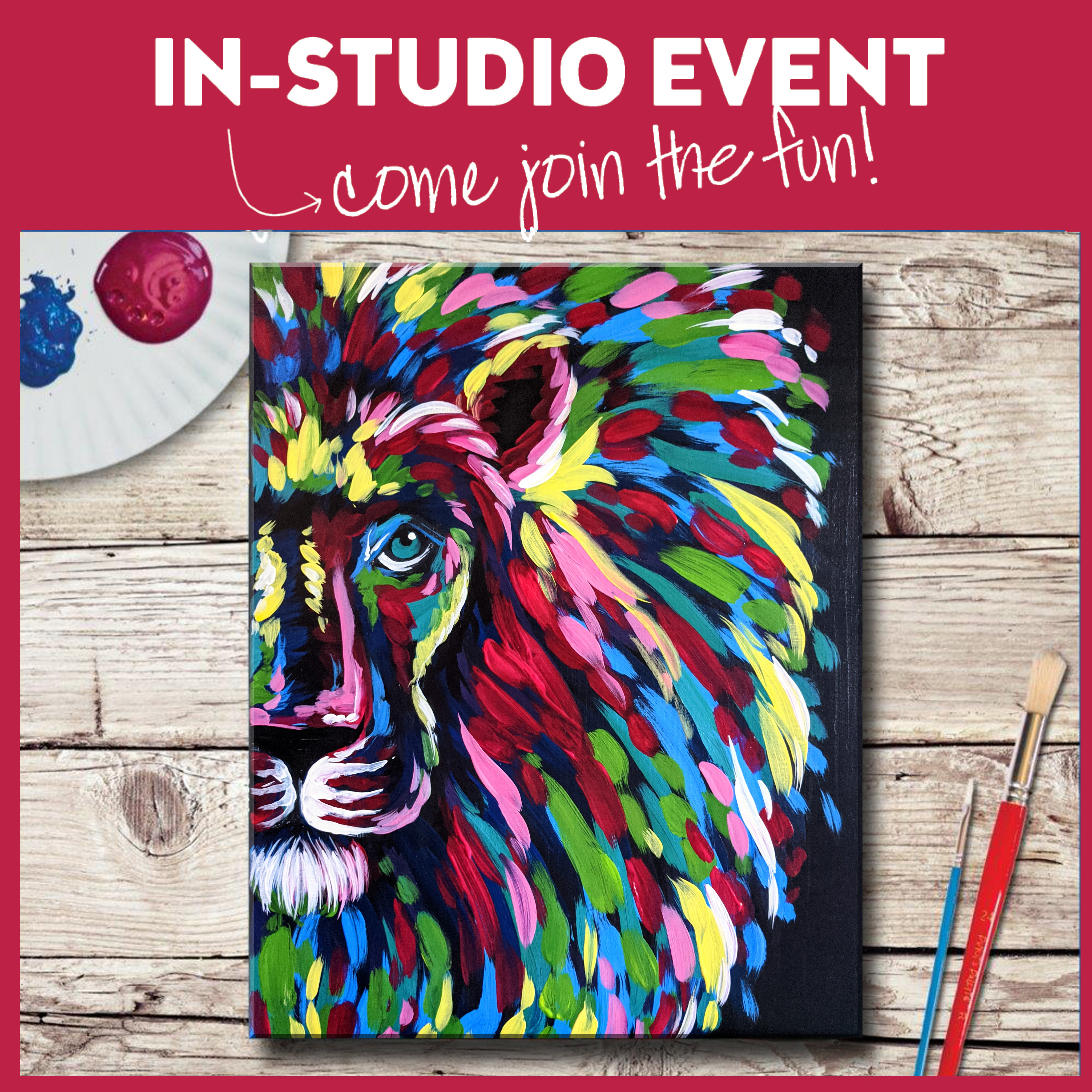 IN-STUDIO EVENT-WILD COLORFUL LION